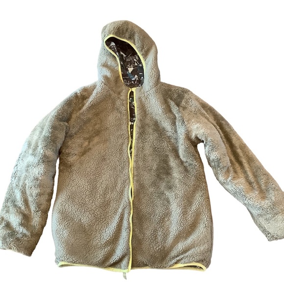 Cat & Jack Reversible Dinosaur Sherpa Puffer Jacket Boys Size L 10/12 - Picture 4 of 10